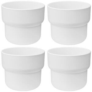 4 IKEA FORENLIG Plant pot, indoor outdoor white, 4 ¾ "
